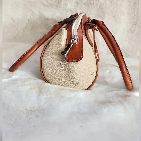 Petusco Vintage Cream and Tan handbag - Picture 6 of 12